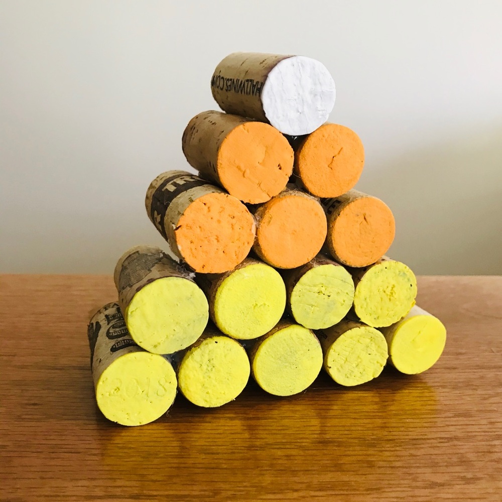 Small Candy Corn Cork Decor